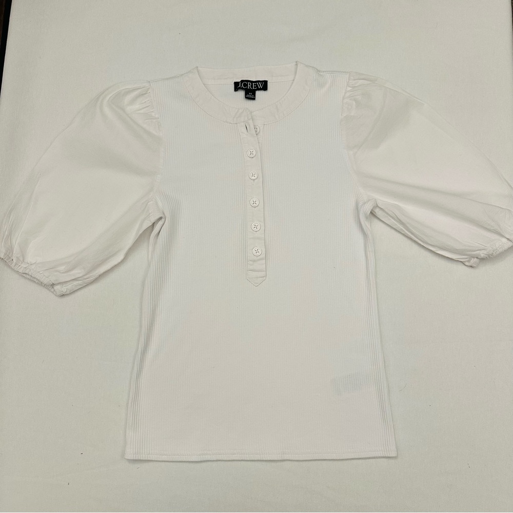 J. Crew Ivory Puff Sleeve Blouse